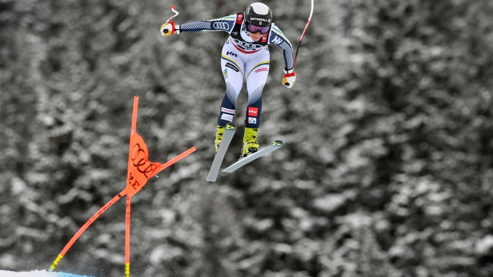 Lisa Hörnblad under störtloppet i alpina VM i Åre 2019. Arkivbild.
