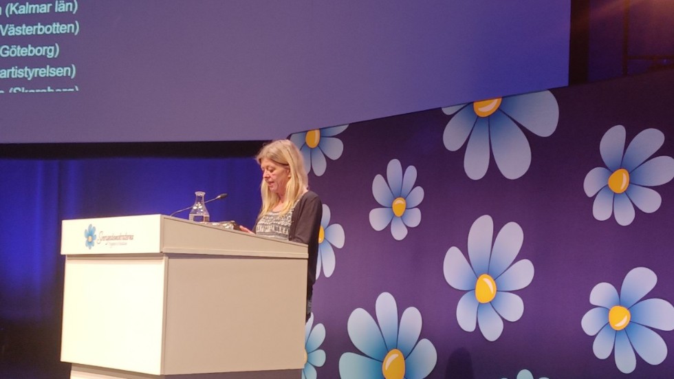 Annelie Sjöberg, här fotad på SD: s landsdagar i november 2021, skriver tillsammans med partikamrater om äldreomsorgen i Söderköping.