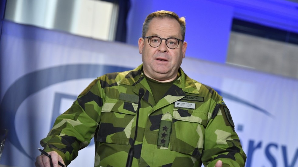 Michael Claesson, insatschef vid Försvarsmakten, vid Folk och försvars rikskonferens i Stockholm. Arkivbild.