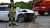 Trafikolycka vid Ingelsta – tre vuxna och fyra barn drabbades