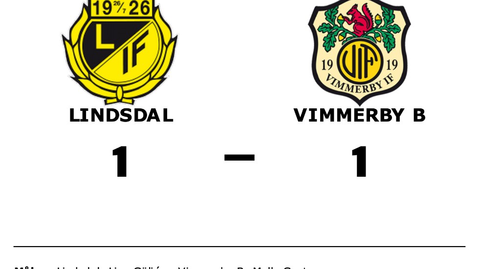Lindsdal spelade lika mot Vimmerby B