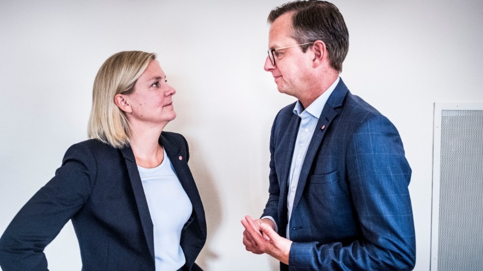 Magdalena Andersson och Mikael Damberg fotograferade inför valet 2018. Arkivbild.