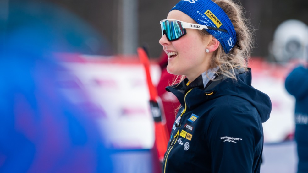 "Det var en sådan häftig känsla, precis som jag vill att det ska vara att få åka skidskytte", säger Stina Nilsson om sitt SM-guld i rullskidskytte i somras. Arkivbild.