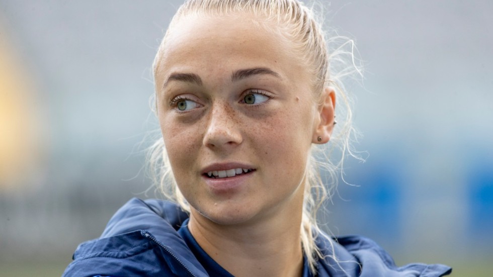 Hanna Bennison under damlandslagets VM-kvalsamling i Göteborg tidigare i veckan.