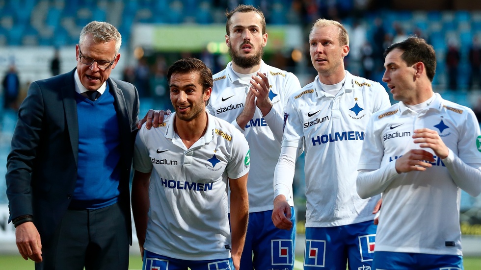 Janne Andersson, Christopher Telo, Emir Kujovic, Andreas Johansson och Nikola Tkalcic under guldåret 2015.