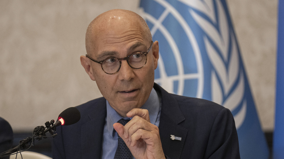 FN:s högkommissarie för mänskliga rättigheter, Volker Türk, anklagar både Israel och Hamas för att ha begått krigsbrott i det pågående kriget i Gaza. Arkivbild.