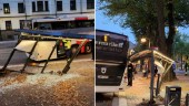 "Det var ju tur att det inte satt någon inne i busskuren"