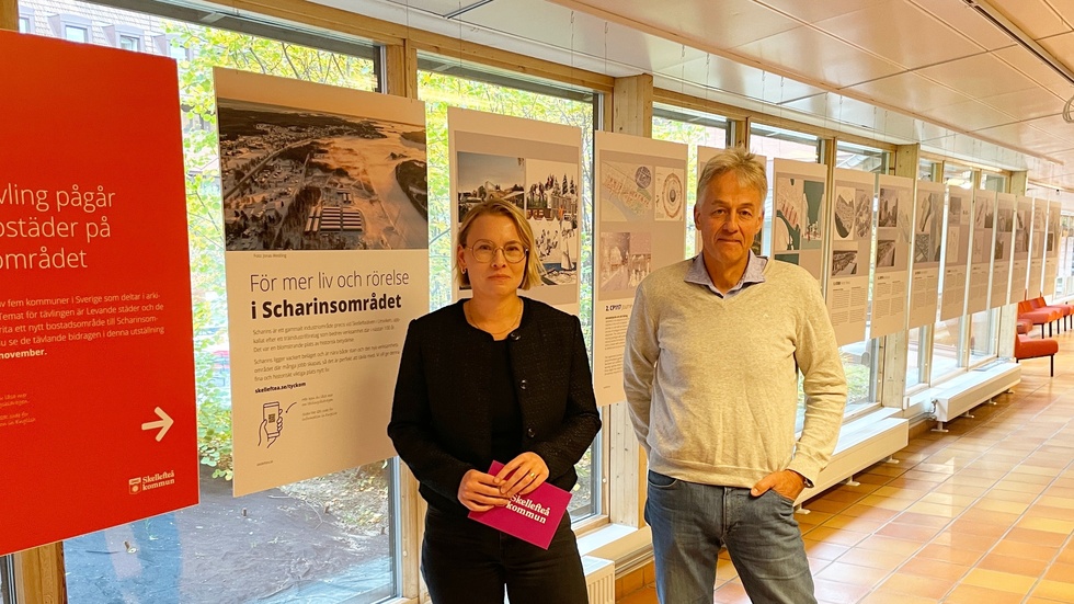 The architectural proposals for the Scharinsområdet are now on display. Municipal councilor Evelina Fahlesson (S) and planning chief Lars Hedqvist hope that many will take the opportunity to view the proposals.