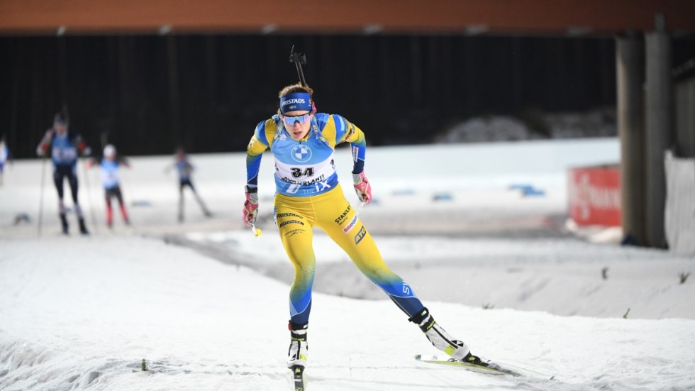 Hanna Öberg sköt Sverige till seger i dagens stafett. Arkivbild.
