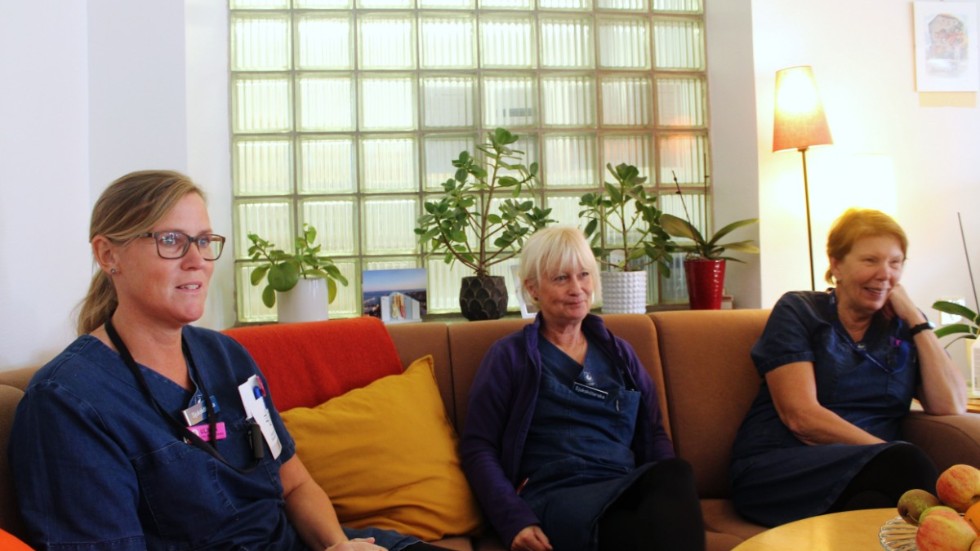 Ulrika Bergenhav, Pia Classon och Lena Asp Norling arbetar inom hemsjukvården i Gamleby.