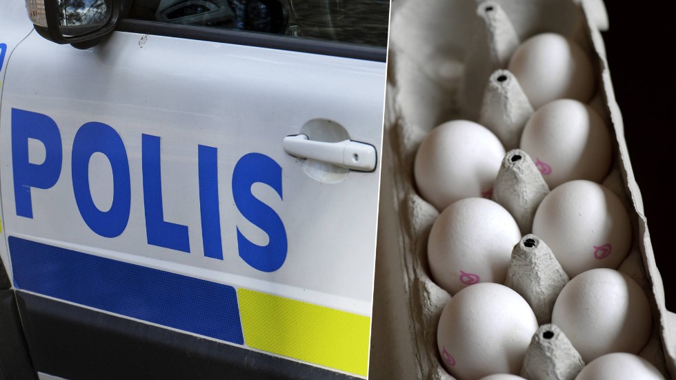 En man i Hultsfred har anmält att någon kastat ägg mot hans hus. 