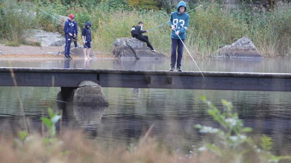 På Prolympia hade man satsat på aktiviteter som eleverna inte är så vana vid. Bland annat Fredrik Pettersson och Isak Andersson hade valt att fiska.