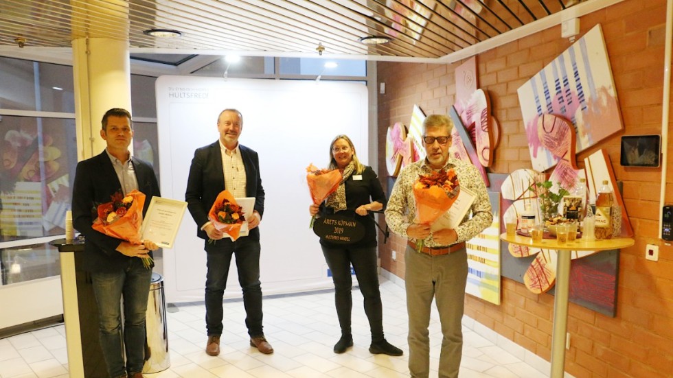 Jesper Madzén, Jonny Edvardsson, Lotta Landqvist och Sören Stenberg belönades för sina respektive insatser för näringslivet i Hultsfred.