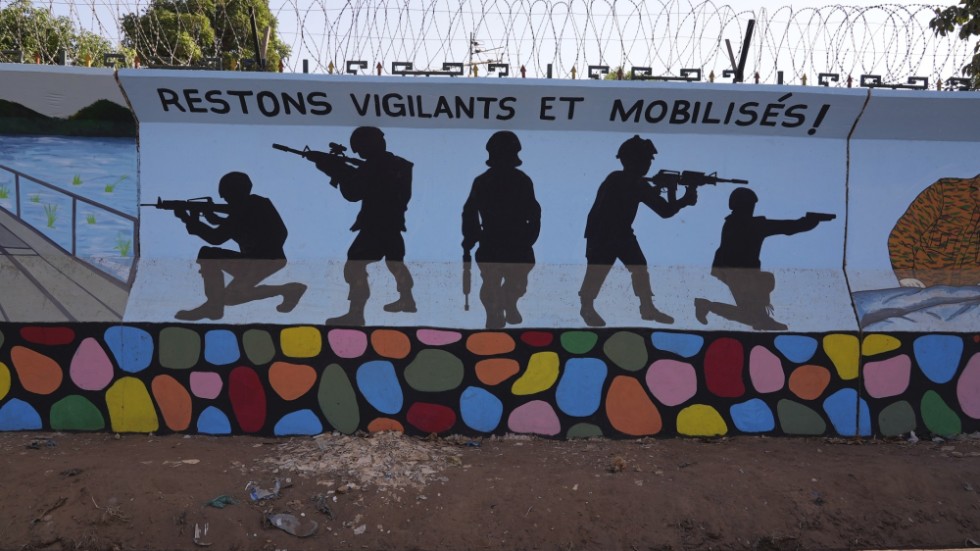 En väggmålning i Ouagadougou, Burkina Faso. Arkivbild.