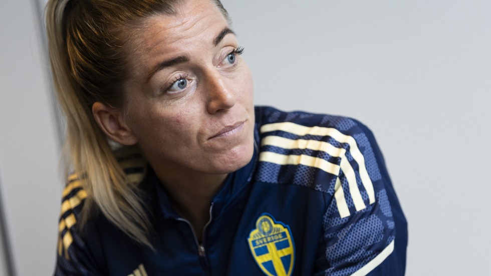 Linda Sembrant under damlandslagets VM-samling i Göteborg.