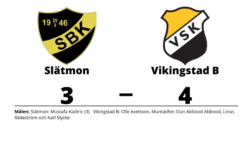 Slätmons BK förlorade mot Vikingstads SK B