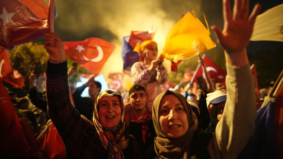 Erdogan-anhängare firar i Istanbul.