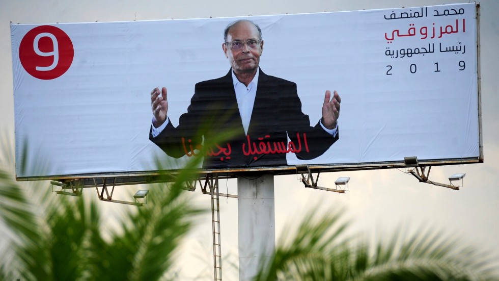 Kampanjaffisch för Moncef Marzouki från presidentvalet han kandiderade i 2019.