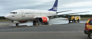 Det brann från flygplan på Skellefteå airport