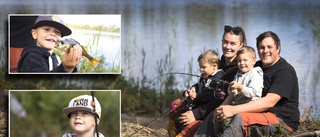 Tvillingarna, 4 år, älskar att fiska • Se gäddan på kroken • "Jag tyckte att det var lika bra att de började att kasta med haspelspö"