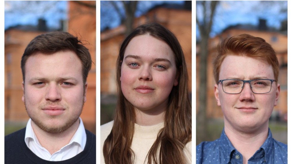 Hannes, Hanna och Joel sitter i styrelsen för Liberala Ungdomsförbundet Uppsala och studerar alla tre på Uppsala Universitet.