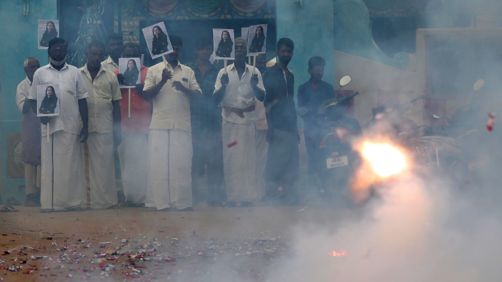 Bybor i indiska Thulasendrapuram firade inför det att Kamala Harris blir USA:s vicepresident.