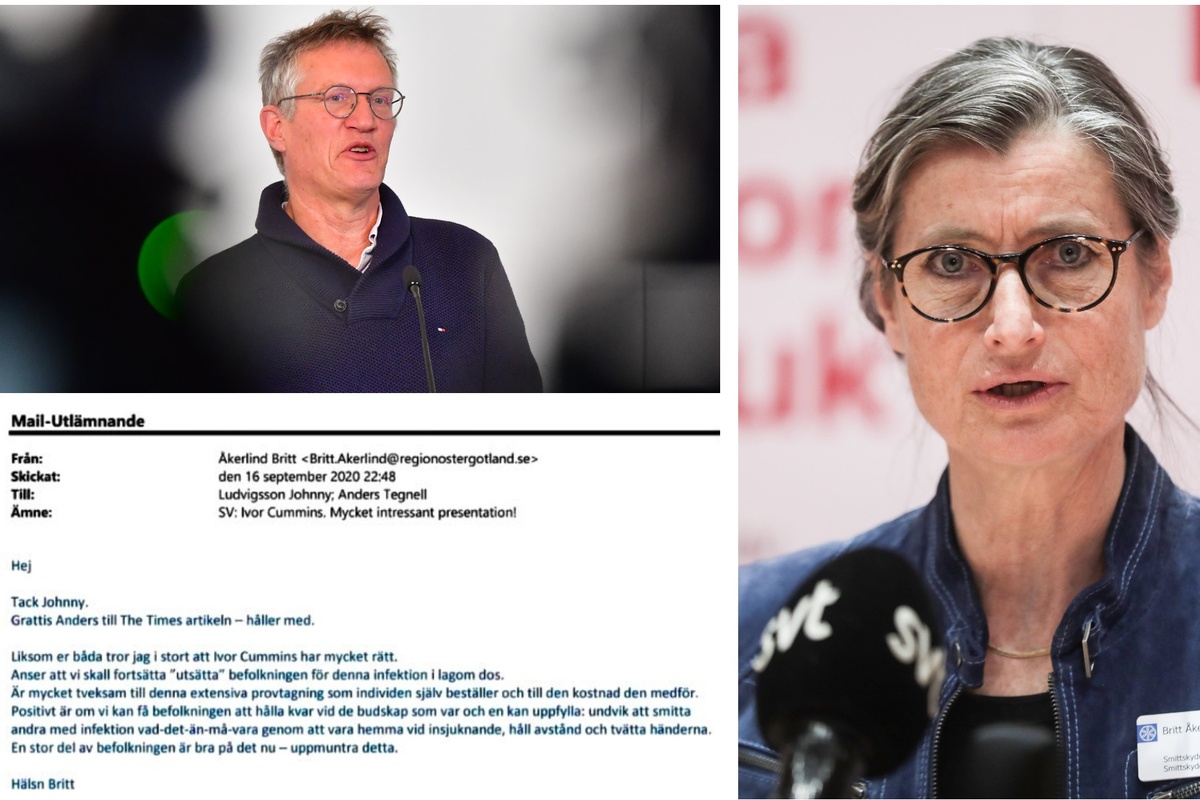 Britt Akerlind Stottar Tegnell I Mail Om Flockimmunitet Corren