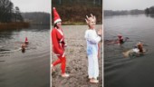 Lussebadarnas utmaning: En simtur på julafton