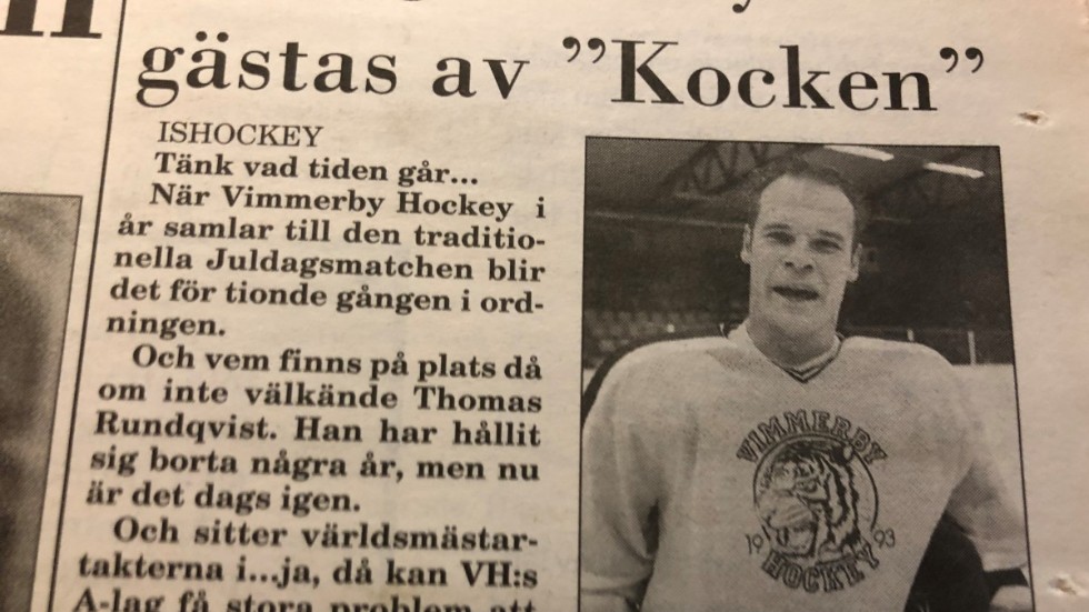 2000. Thomas Rundqvist var redo att lira juldagsmatch i Vimmerby. 