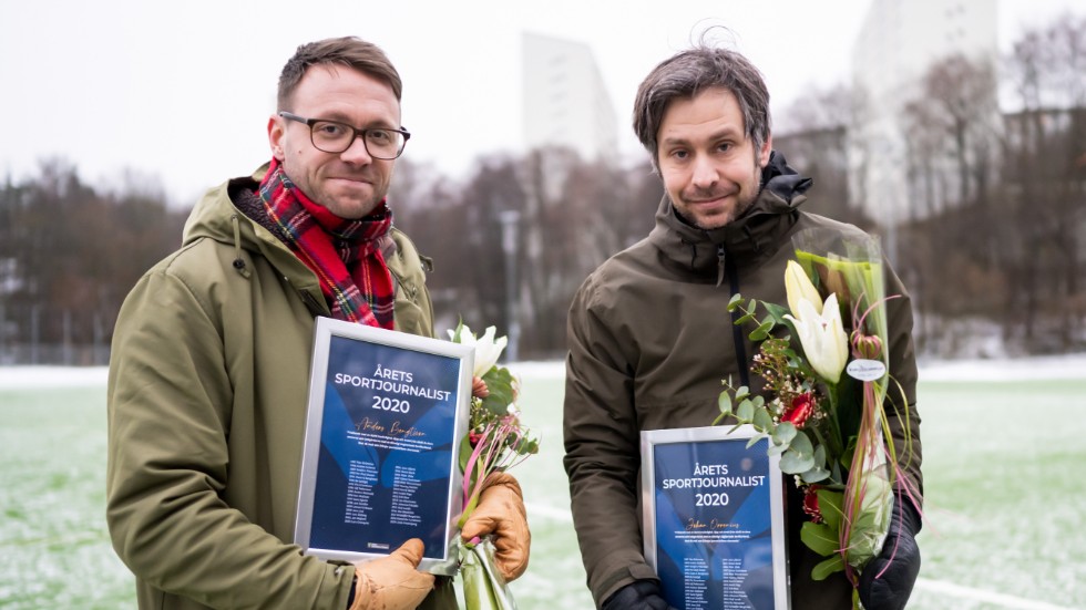 Fotbollsmagasinet Offsides Anders Bengtsson och Johan Orrenius har utsetts till årets sportjournalister 2020.