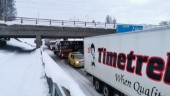 Trafikstockning i centrala Skellefteå – köer på E4 