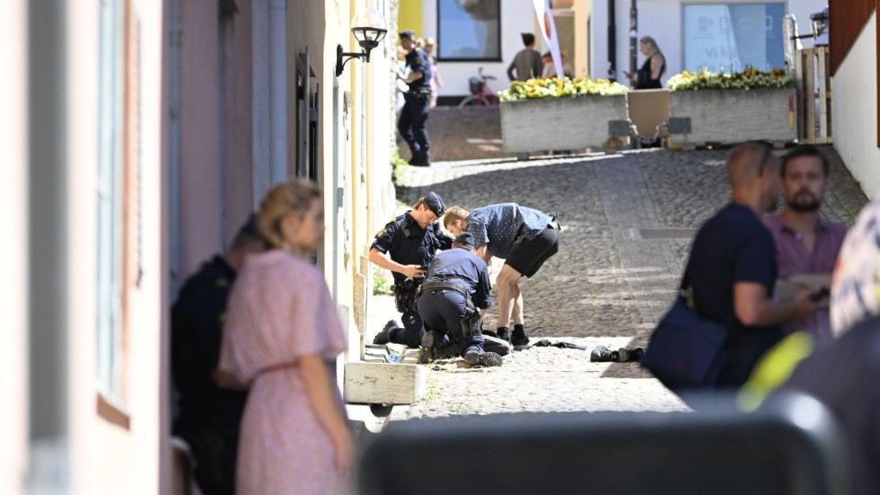 Gärningsmannen greps i samband med händelsen i Visby.