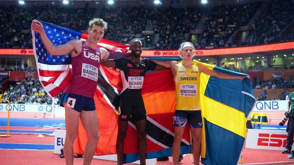 Carl Bengtström tog brons på 400 meter i inomhus-VM i våras. Arkivbild.