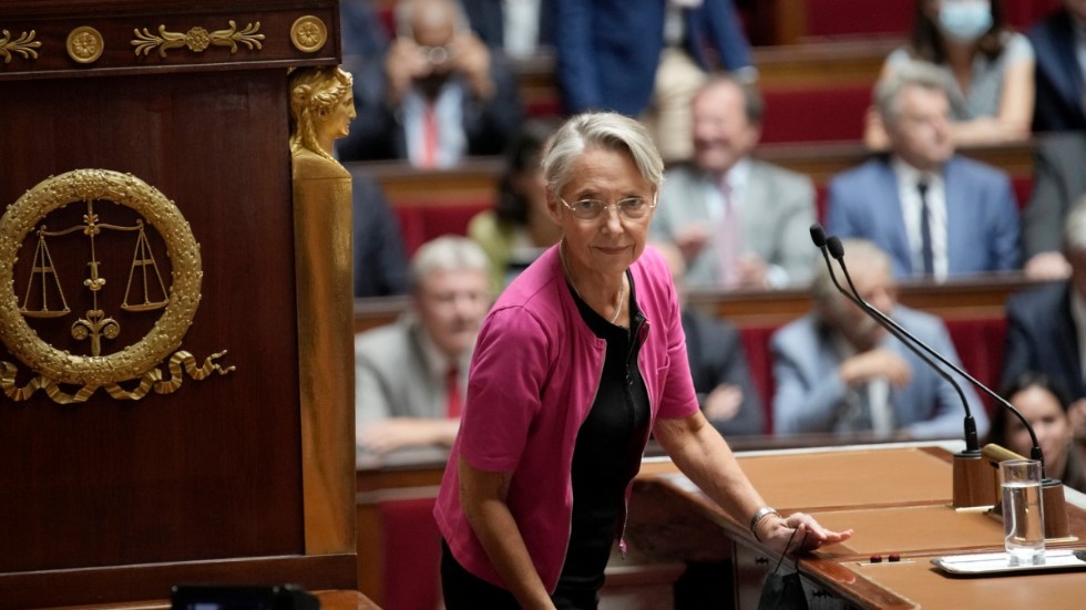 Frankrikes premiärminister Élisabeth Borne i nationalförsamlingen i onsdags förra veckan. Arkivbild.