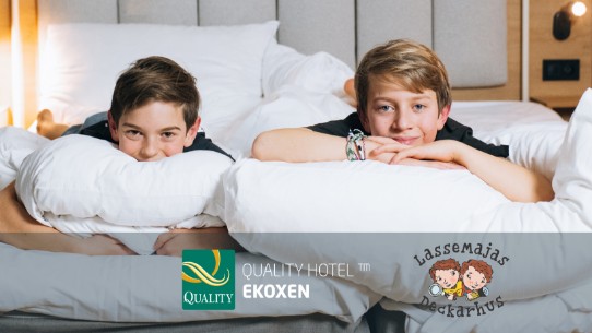 Familjepaket  LasseMajas Deckarhus med boende på Quality Hotel Ekoxen Linköping.