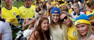 Sveriges VM-matcher på storbild i Stadsparken