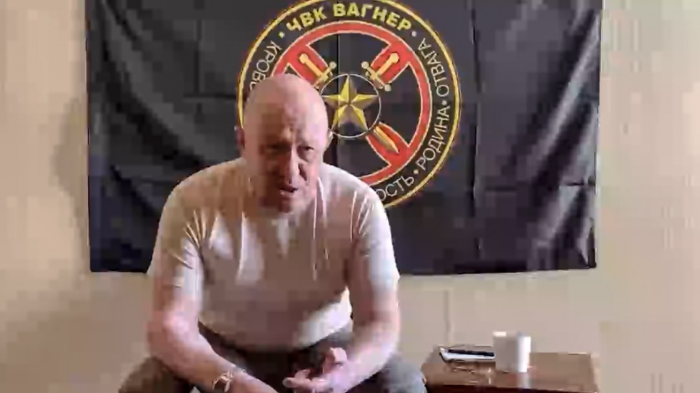 Wagnerchefen Jevgenij Prigozjin i en bild tagen från ett videoklipp som distribuerats av hans egen presstjänst.