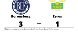 Tuff match slutade med seger för Borensberg mot Zeros