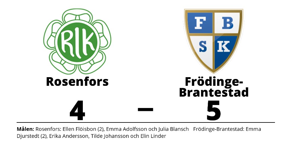 Rosenfors IK (9-m) förlorade mot Frödinge-Brantestad SK (9-m)