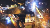 TV: Se när gigantiska vindkraftsvingen knixas fram genom samhället – mitt i natten • 96 meter lång transport