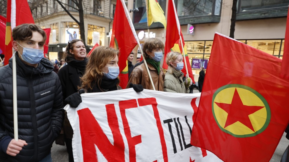 Demonstration mot Turkiets president och den svenska Natoanslutningen i helgen.