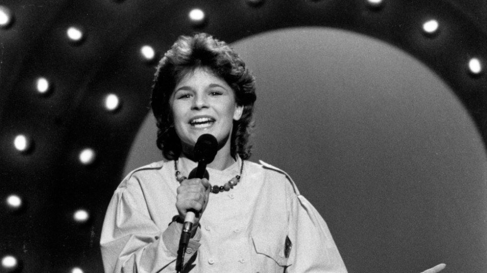MALMÖ 19830226
Carola Häggkvist vinner den svenska finalen i Melodifestivalen i Malmö med bidraget Främling.
Foto: NTB / kod 1010