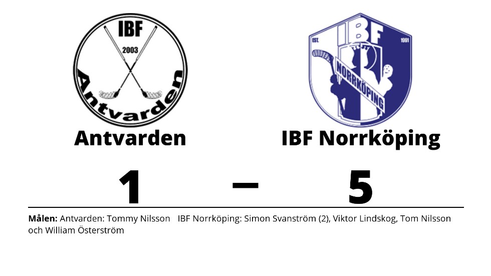 IBF Antvarden förlorade mot IBF Norrköping