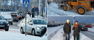 Ishalka och trafikproblem – snön kom till Eskilstuna ✓Polisens uppmaning ✓Så länge ska det snöa