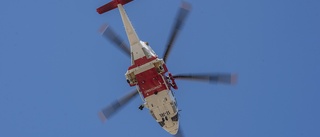 Nödställd räddades av helikopter