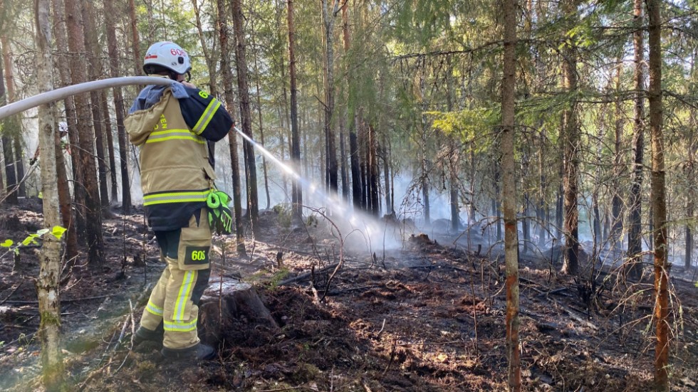 Räddningsenheter från Hultsfred, Silverdalen och Mariannelund släckte branden.
