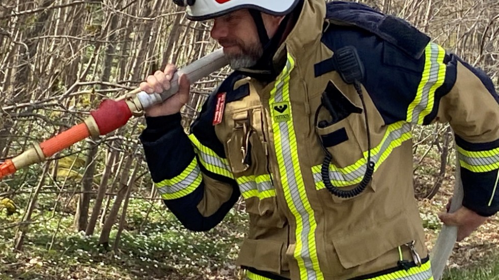 Det var åtta brandmän som deltog i släckningsarbetet.