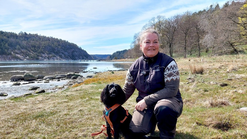 Helén Wåhlstrand Persson har varit på paddkurs i Bohuslän med sökhunden Zanna.