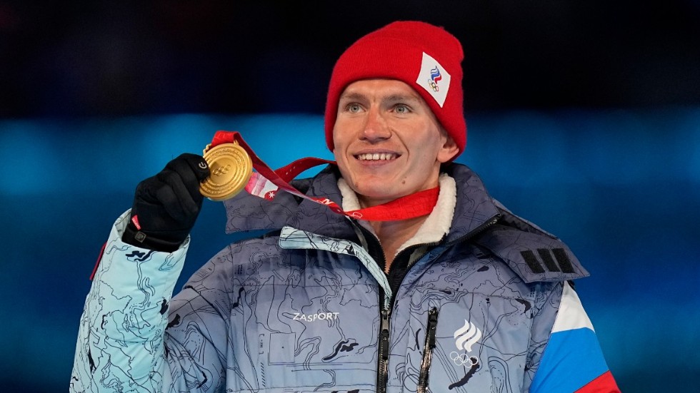 Ryske längdåkaren Alexander Bolsjunov under OS i Peking i fjol. Arkivbild.