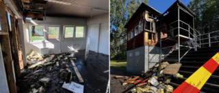 Brand vid idrottsanläggning – byggnad totalförstördes